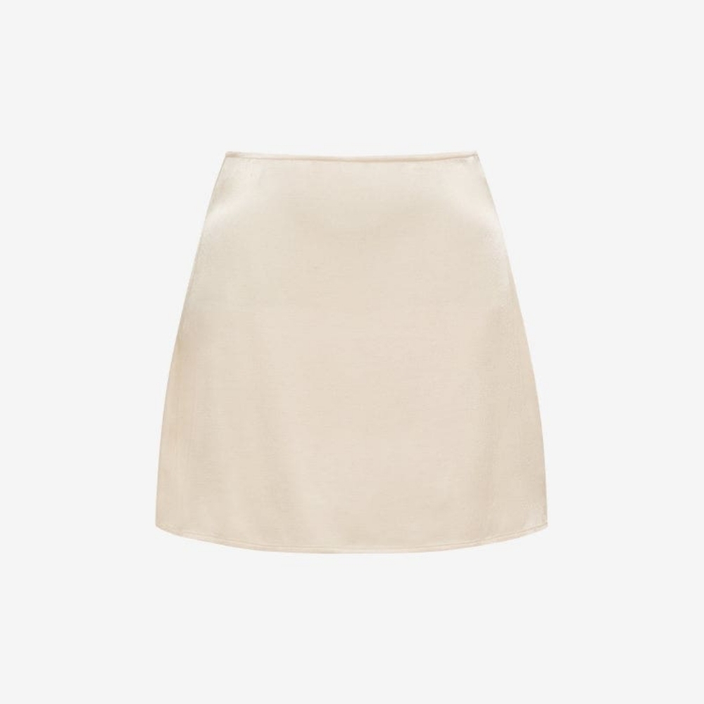 Rumored Cream Satin Skirt